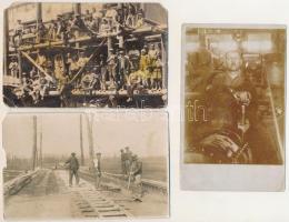 5 db RÉGI ipari témájú fotós képeslap vegyes minőségben / 5 pre-1945 industrial photo postcards in mixed quality