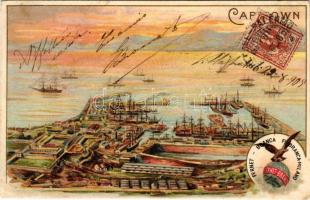 1905 Cape Town, Kaapstad; general view. Fernet Branca Milano advertising, litho (r)