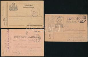 1916-1917 3 db tábori posta levelezőlap tüzérségi alakulatoktól (1. honvéd tábori ágyús ezred, 15 cm Mörserbatterie No. 5, Feldkanonenregiment Nr. 35 Batterie Nr. 3)