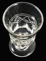 Kristály gyümölcspárlatos pohár garnitúra, 6 darab, hibátlan, m: 15,5 cm