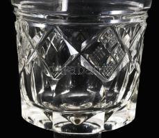 Kristály gyümölcspárlatos pohár garnitúra, 6 darab, hibátlan, m: 15,5 cm