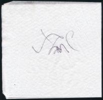 Szász Endre (1926-2003) festőművész aláírása szalvétán