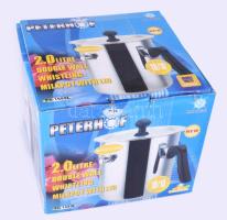 Peterhof 2 literes rozsdamentes acél duplafalú tejforraló, dobozában