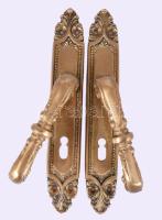 2 darab bronz zárcímer és kilincs, m: 23 cm