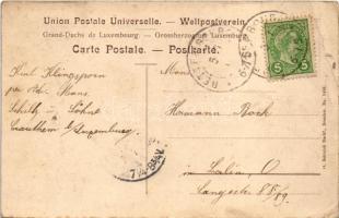 Viaduct with stamps montage. O. Schleich Nachf. Art Nouveau (EB)