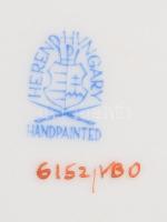 Herendi Viktória mintás bonbonier, rózsa fogóval, jelzett, hibátlan, d: 9,5 cm