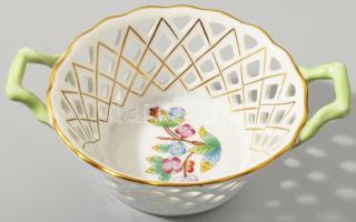 Herendi VBO mintás kínáló, inda fogókkal, jelzett, hibátlan, 14,5x11 cm