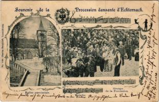 1899 Echternach, Procession dansante, Eglise paroissiale, Groupe de la Procession. Charles Bernhoeft...