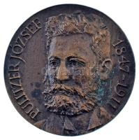 DN "Pulitzer József 1847-1911" egyoldalas, öntött bronz emlékérem (99mm) T:AU,XF kis patina