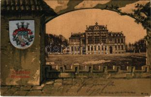 1904 Saarlouis, Gymnasium / grammar school. Winkler'sche Buchhandlung Art Nouveau, litho frame ...