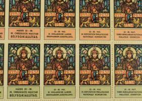 1938 Szt. István év - III. Magyar Nemzeti Bélyegkiállítás, Május havában Bélyegotthon alapítása, 25 ...
