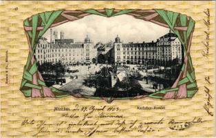 1903 München, Munich; Karlstor-Rondel / square, gate. Rostock &amp; Co. Art Nouveau, litho frame...