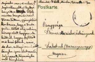 München, Munich; Isartor / gate in winter. Art Nouveau, litho s: Carl Kunst (EB)