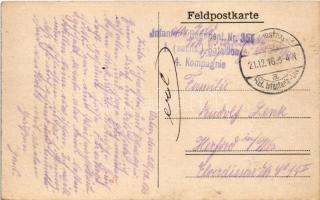 1916 Stadt im besetzten Gebiet in Russland / view + "Infanterie-Regiment Nr. 351. I. (sachs.) B...