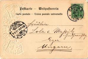 1901 Berlin, Schloss / royal castle. Kunstverlag Paul Kohl Art Nouveau, floral, Emb. litho frame wit...