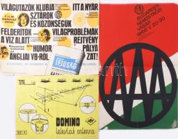 cca 1950-1970 Vegyes plakát tétel, 7 db, sérültek, viseltesek, 40x28 cm és 21x29 cm közötti méretben