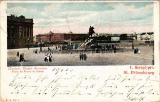 1903 Saint Petersburg, St. Petersbourg, Leningrad, Petrograd; Place de Pierre le Grand / square (EK)