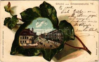 1902 Brandenburg, St. Annenstrasse / street view, tram. Verlag Robert Fleischer. Druck Kunstanstalt ...