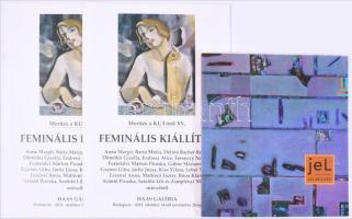 2014 Magyar Festők Társasága: Jel - Jelbeszéd. MAZART Galéra kiállítás katalógus. + 2 db Merítés a KUT-ból XV. Feminális kiálllítás. Bp., HAAS Galéria kiállítási katalógus.
