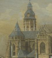 Ludwig Rohbock (1820-1883)-Johann Poppel (1807-1882): Kassai főegyház (Dom in Kaschau), színezett ac...