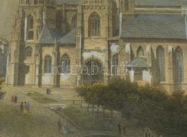 Ludwig Rohbock (1820-1883)-Johann Poppel (1807-1882): Kassai főegyház (Dom in Kaschau), színezett ac...