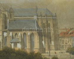 Ludwig Rohbock (1820-1883)-Johann Poppel (1807-1882): Kassai főegyház (Dom in Kaschau), színezett ac...