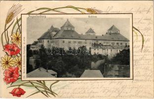 1901 Augustusburg, Schloss / castle. Mohr &amp; Dutzaner Art Nouveau, floral, litho frame (tear)