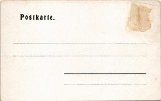 Augustusburg, Schloss / general view, castle. E. W. Langer Art Nouveau, floral, litho frame (fa)