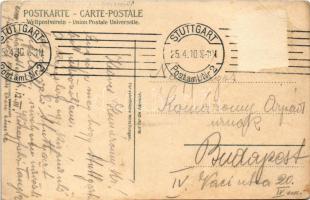 1910 Uhlbach (Stuttgart), Gasthof zum Lamm v. Karl Endriss / general view, inn, restaurant. Art Nouv...