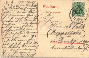 1910 Wülfrath, Gruss aus dem Restaurant zum Ratskeller (Besitzer Fritz Korten) / restaurant, interio...