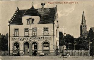 Woerth, Wörth an der Sauer; Vogesen-Hotel Georg Koch, Gastwirtschaft / hotel and restaurant, automob...