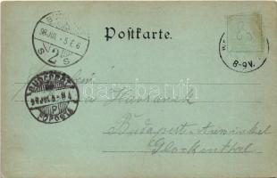 1898 Dresden, Blasewitz. Platz mit Brücke / street view at night in moonlight with bridge, tram and ...