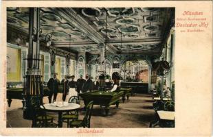 München, Munich; Hotel Restaurant Deutscher Hof am Karlstor. Billardsaal / hotel and restaurant, int...
