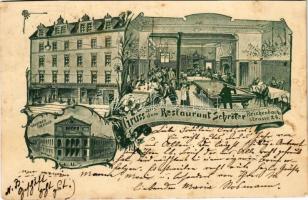 1898 München, Munich; Restaurant Schröter, Gaertner Theater / theatre, restaurant, interior with poo...