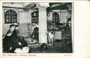 München, Munich; Karl Müller'sches Volksbad, Hunde-Bad / spa, bathhouse, bath for dogs (EB)