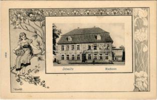 Dömitz, Rathaus / town hall. Art Nouveau, floral (fl)