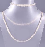 Tenyésztett gyöngy nyaklánc és karkötő, h: 43 cm