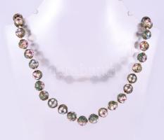 Tűzzománc díszítéses nyaklánc, h: 51 cm