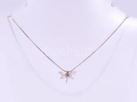 Ezüst (Ag) nyaklánc köves pillangó medállal, jelzett, bruttó 4,2g