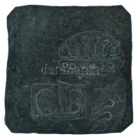 1850 k. Cu bárca "CB" jelzéssel, koronás beütéssel (robotbárca?) (~28x28mm) T:VF