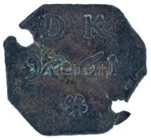 1850 k. Cu bárca "DK" jelzéssel, virágos beütéssel (robotbárca?) (~27x29mm) T:VF,F