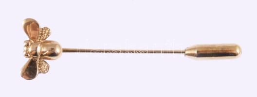 Aranyozott katicabogaras brosstű, h: 5 cm