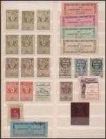 ca 1915 Filatéliai kiállítási témájú levélzáró összeállítás kétoldalas berakólapon