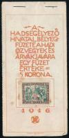 1916 Hadsegélyező Hivatal levélzáró füzet 40 db bélyeggel