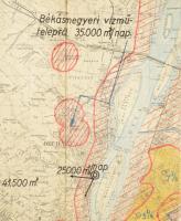 1931 Budapest és környékének térképe a vízművek jelölésével, 1 : 25.000, M. Kir. Állami Térképészet,...