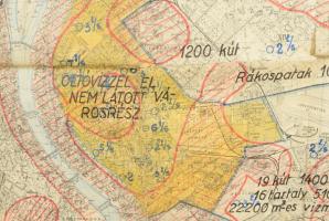 1931 Budapest és környékének térképe a vízművek jelölésével, 1 : 25.000, M. Kir. Állami Térképészet,...