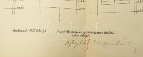 1919 Bp., Székesfővárosi Vízművek, Északi kútcsoport gyűjtőkút tervrajza, 
Haffner Károly (1869-193...