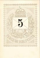 Magyar Királyi Posta szürke 5 Krajcáros bélyege / Hungarian 5 Kreuzer grau stamp (non PC)