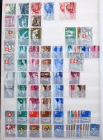 Svájc postatiszta és pecsételt Pro Juventute, Pro Patria és AERO kiadások, 8 lapos A4-es berakóban