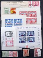 Spanyolország gyűjtemény több száz db bélyeg sok teljes sorral + 11 db blokk, 12 lapos A4-es berakóban